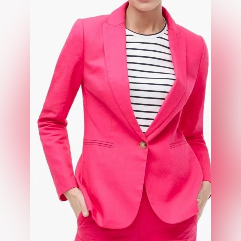 J. Crew Hot Pink Single-Button Blazer